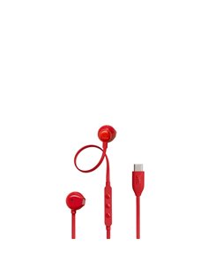 JBL Tune 305C, Ear-Buds Headphones, USB-C, Hi-Res, (Red) - JBLT305CRED