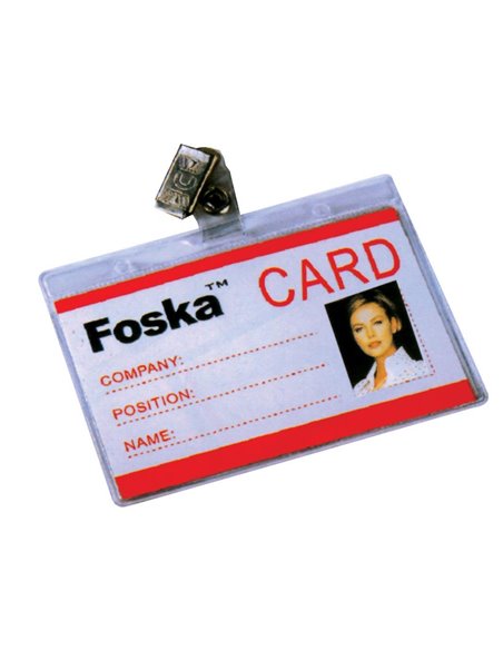 Καρτελάκια ονόματος οριζόντια με κλιπ 10,7x8,3εκ. 100τμχ.