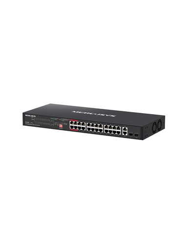 Mercusys 28-Port Gigabit Rackmount Switch with 24-Port PoE+ - MS128GP
