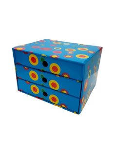 Νext συρταριέρα 3συρτ. "Μπλε κύκλοι" Α5 Υ17x20x25εκ.