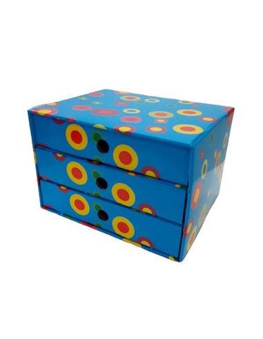 Νext συρταριέρα 3συρτ. "Μπλε κύκλοι" Α5 Υ17x20x25εκ.