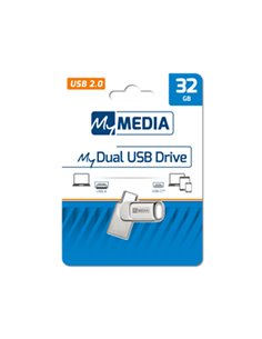 MyMedia My Dual USB Drive 32GB, USB 2.0 + USB C (by Verbatim) - 69266
