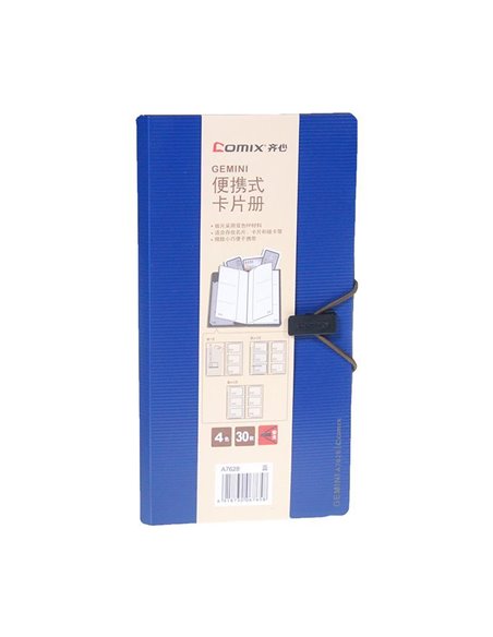 Comix θήκη για 30 κάρτες μπλε 12x22.5x13εκ.