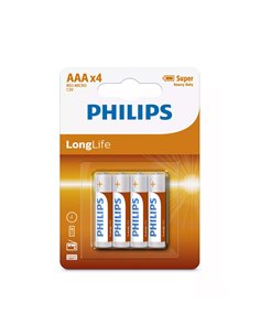 Philips R03L4B-10 LongLife Μπαταρίες Zinc AAA 1.5V 4τμχ - 115010-0007