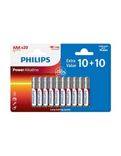 Philips Power Αλκαλικές Μπαταρίες AAA 1.5V 20τμχ - 1150350-0004