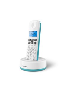 Philips D1611B.GRS Μαύρο (Ελληνικό Μενού) Ασύρματο τηλέφωνο ανοιχτή ακρόαση Τιρκουάζ