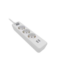 Philips SPN3032W.GRS Πολύπριζο 3 θέσεων με 2 USB Type-A 2.4 A