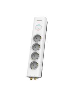 Philips SPN7041WA.GRS Πολύπριζο ασφαλείας 4 θέσεων με προστασία ομοαξονικού καλωδίου τηλεόρασης