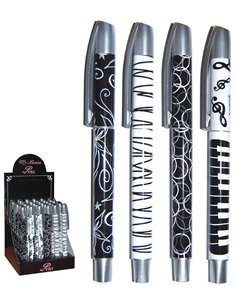 Στυλό ball pen Άσπρο-Μαύρο" σταντ 36τεμ.