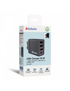 Verbatim CHR-30EU1 GaN Charger 4 Port 30W USB AC