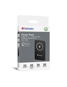 Verbatim Charge 'n' Go Magnetic Wireless Power Bank 5000 Black