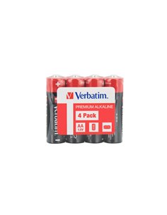 Verbatim AA Battery Alkaline 4 Pack Shrink - 49501