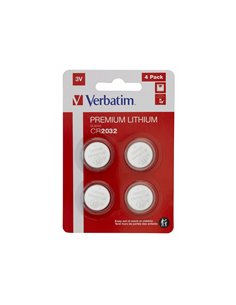 Verbatim CR2032 Battery Lithium 3V 4 Pack - 49533