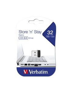 Verbatim Store 'n' Stay Nano 32GB USB 2.0 Stick Μαύρο - 98130