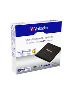 Verbatim Εξωτερικό Blu-ray Writer Drive USB 3.1 Μαύρο – 43889