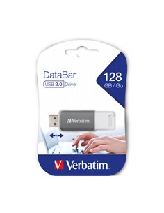Verbatim DataBar USB 2.0 Drive Grey 128GB - 49456