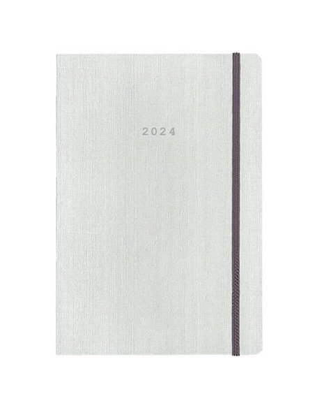 Next ημερολόγιο 2024 fabric ημερήσιο flexi λευκό με λάστιχο 17x25εκ.