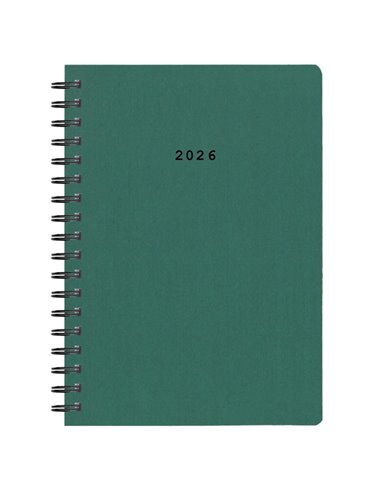 Next ημερολόγιο 2026 classic ημερήσιο σπιράλ πράσινο 14x21εκ.  Δυνατότητα εκτύπωσης