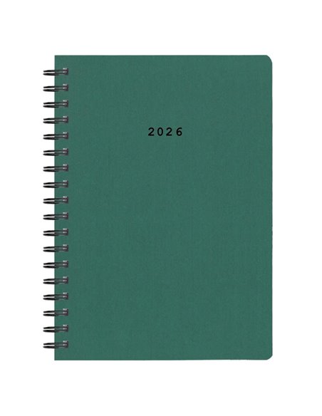 Next ημερολόγιο 2026 classic ημερήσιο σπιράλ πράσινο 14x21εκ.  Δυνατότητα εκτύπωσης