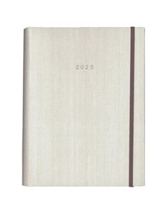 Next ημερολόγιο 2025 fabric ημερήσιο κρυφό σπιράλ λευκό 14x21εκ.