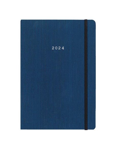 Next ημερολόγιο 2024 fabric ημερήσιο flexi μπλε με λάστιχο 17x25εκ.
