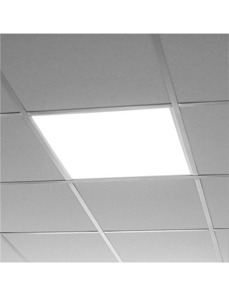 POWERTECH LED panel ψευδοροφής PT-1533, 40W, 59.5x59.5cm, τετράγωνο, 4000K, 4000lm, λευκό