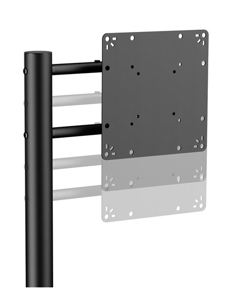 BRATECK βάση τηλεόρασης δαπέδου FS54-22T-02W, 17-43", έως 15kg, με ράφι & ροδάκια, μαύρη