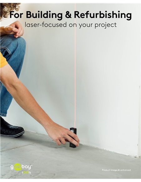 GOOBAY laser μετρητής απόστασης 77834, επαναφορτιζόμενος, έως 30m