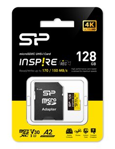 SILICON POWER κάρτα μνήμης microSDXC Inspire, 128GB, UHS-I U3 A1 V30