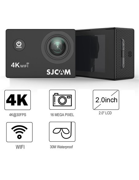 SJCAM Action Cam SJ4000 Air, 4K, 16MP, WiFi, 2" LCD, αδιάβροχη, μαύρη