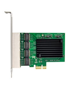POWERTECH κάρτα επέκτασης PCIe σε 4x RJ45 GbE ST708, RTL8111F & ASM1184