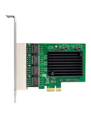 POWERTECH κάρτα επέκτασης PCIe σε 4x RJ45 GbE ST708, RTL8111F & ASM1184