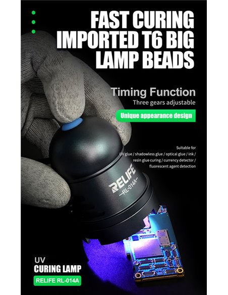 RELIFE UV λάμπα RL-014A για στέγνωμα κόλλας UV, USB, 10W
