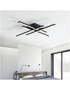 POWERTECH LED φωτιστικό οροφής HLL-0111, 50W, 4500K, 9x60x60cm, μαύρο