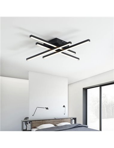 POWERTECH LED φωτιστικό οροφής HLL-0111, 50W, 4500K, 9x60x60cm, μαύρο