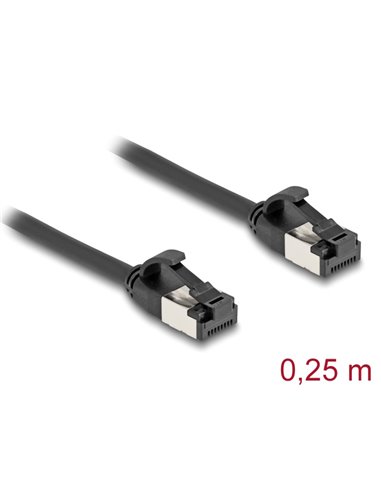 DELOCK καλώδιο δικτύου 80181, CAT 8.1 U/FTP, 40Gbps, εύκαμπτο, 0.25m, μαύρο