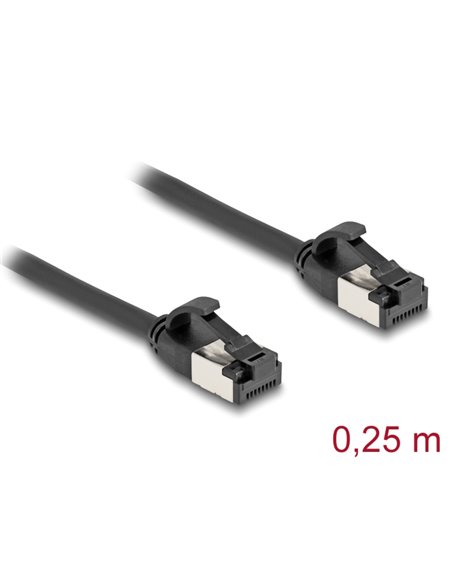 DELOCK καλώδιο δικτύου 80181, CAT 8.1 U/FTP, 40Gbps, εύκαμπτο, 0.25m, μαύρο