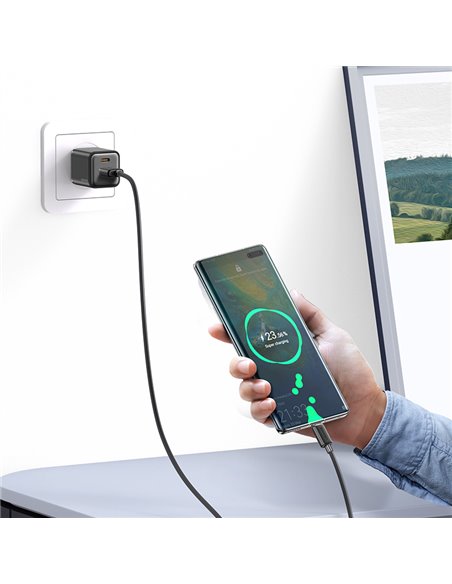 USAMS καλώδιο micro USB σε USB US-SJ690, 2A, 480Mbps, 1m, μαύρο