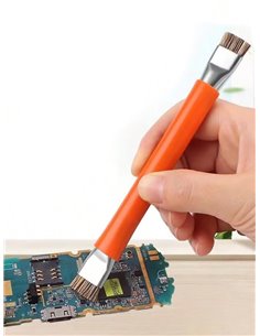 BEST αντιστατική βούρτσα καθαρισμού BST-71-OR με διπλή κεφαλή, πορτοκαλί