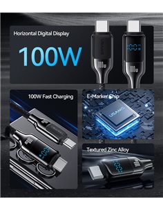 USAMS καλώδιο USB-C SJ742, 100W, 480Mbps, 1.2m, λευκό