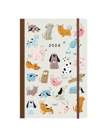 Next ημερολόγιο 2026 Trends Dogs ημερήσιο flexi με λάστιχο 12x17εκ.