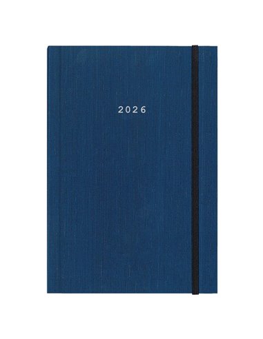 Next ημερολόγιο 2026 fabric ημερήσιο δετό μπλε με λάστιχο 14x21εκ.  Δυνατότητα εκτύπωσης