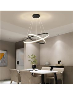 POWERTECH LED φωτιστικό οροφής PT-1527, 40W, 4000K, Φ60x120cm, μαύρο