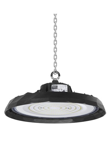 POWERTECH LED φωτιστικό καμπάνα PT-1531, 100W, 6500K, Φ30x11cm, IP65, μαύρο