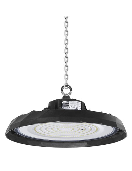 POWERTECH LED φωτιστικό καμπάνα PT-1531, 100W, 6500K, Φ30x11cm, IP65, μαύρο
