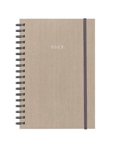 Next ημερολόγιο 2025 fabric plus ημερήσιο σπιράλ μπεζ 17x25εκ.