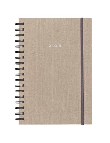 Next ημερολόγιο 2025 fabric plus ημερήσιο σπιράλ μπεζ 17x25εκ.