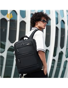 GOLDEN WOLF τσάντα πλάτης GB00707 με θήκη laptop 15.6", 21L, μαύρη