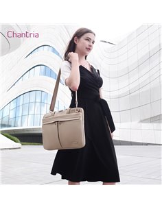 CHANTRIA γυναικεία τσάντα ώμου CB00773 για laptop 15.6", 4L, χακί