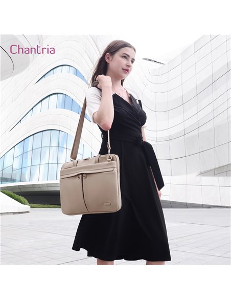CHANTRIA γυναικεία τσάντα ώμου CB00773 για laptop 15.6", 4L, χακί